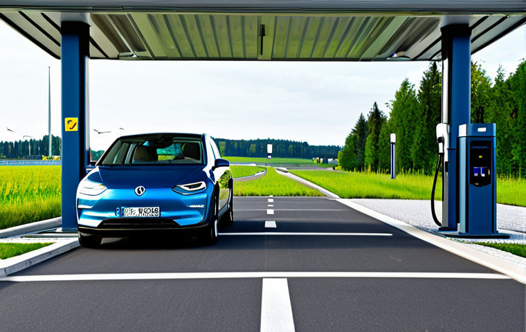 Okay, I will provide two image prompts for Stable Diffusion XL, summarizing the provided text about EV charging on German Autobahns, focusing on safety, appropriateness, and high quality.