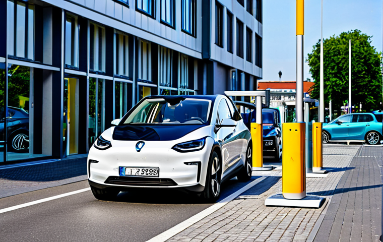 Modern Electric Vehicle Charging Station in Germany**

"A modern electric vehicle charging station in a bustling German city, several fully clothed people are charging their electric cars, safe for work, appropriate content, fully clothed, professional setting, well-lit, photo-realistic, daytime, clean environment, demonstrating the accessibility of EV infrastructure in urban Germany, modern architecture in background, perfect anatomy, correct proportions, natural pose, professional photography, high quality."

**